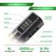 JCONLY Epoch R3 Black Wireless Tattoo Machine features infographic showing color LED display and 2000mAh battery capacity.