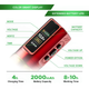 JCONLY Epoch R 3Red Wireless Tattoo Machine features infographic showing color LED display and 2000mAh battery capacity.