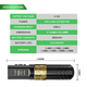JCONLY Epoch R3 Black Wireless Tattoo Machine specifications infographic showing dimensions and technical specifications including 4–12V output, 2000mAh battery and adjustable 2.4–4.2mm stroke length.