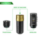 JCONLY Epoch R3 Black Wireless Tattoo Machine construction infographic showing traditional and wireless installation structure.