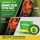JCONLY REVEN Enhance Tattoo Balm before and after comparison highlighting improved color vibrancy and tattoo appearance.
