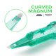 JCONLY VINK Tattoo Cartridge Needles curved magnum detail shot showing curved needle configuration for large area shading.