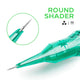JCONLY VINK Round Shader cartridge needles detail shot showing shader needle tip for tattoo shading work.